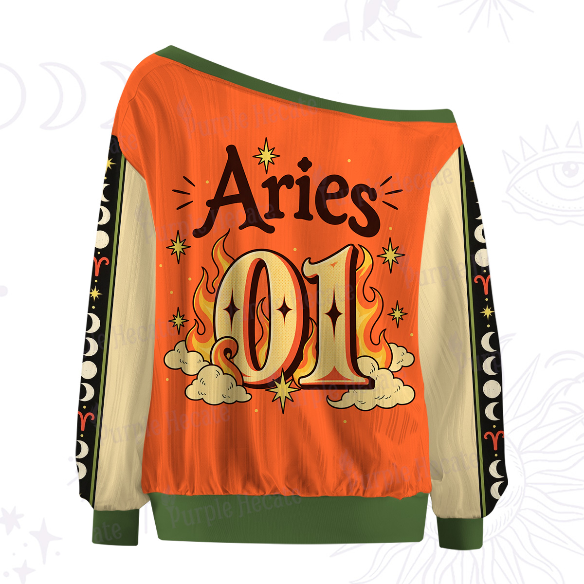 Purplehecate I'm an Aries Don't Tell Me What to Do Off The Shoulder Graphic Jersey