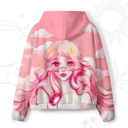 Purplehecate Pink Moon Goddess Witchy All-Over Print Hoodie