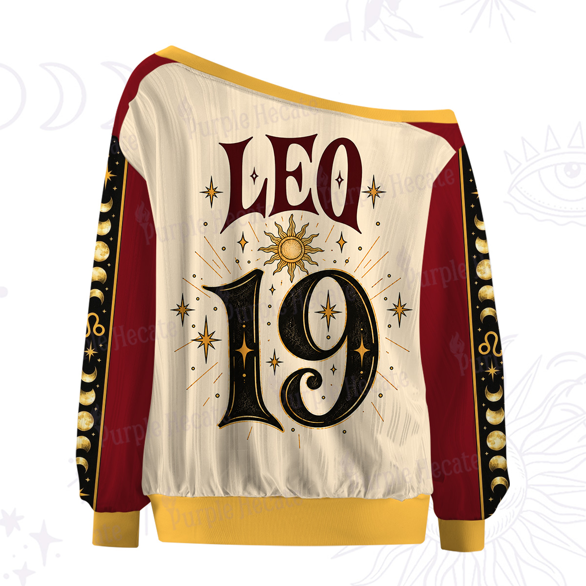 Purplehecate Born to Shine Leo Off The Shoulder Graphic Jersey