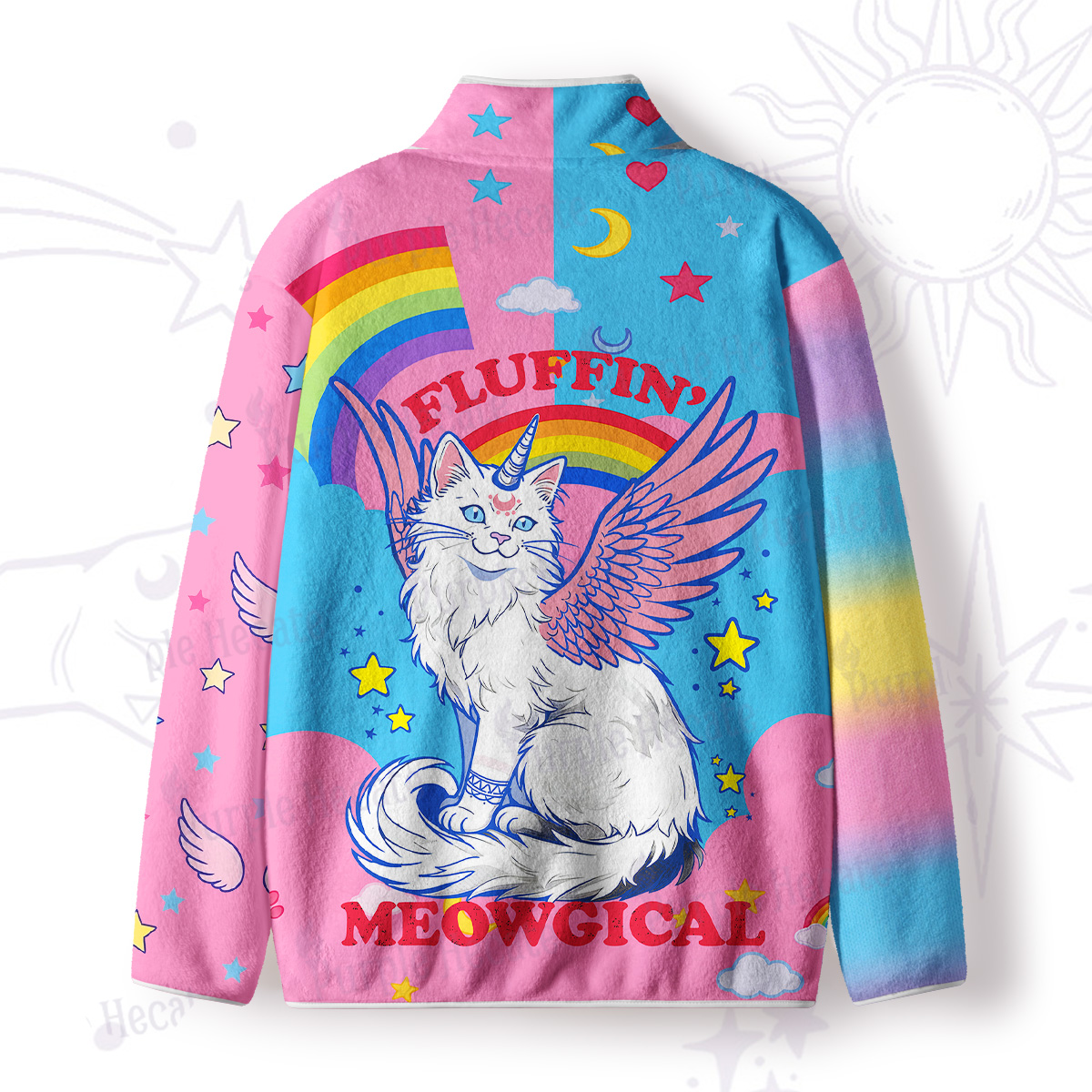 Purplehecate Fluffin Meowgical Full Zip Fleece Jacket