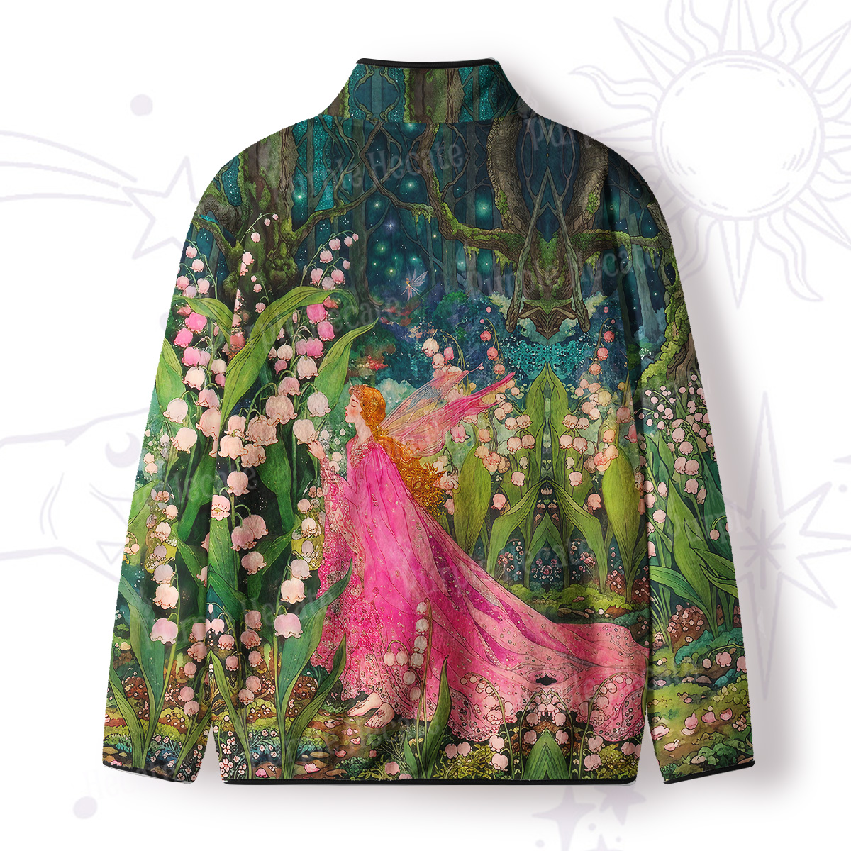 Purplehecate Mystic Secret Lily Fairy Forest Full Zip Fleece Jacket