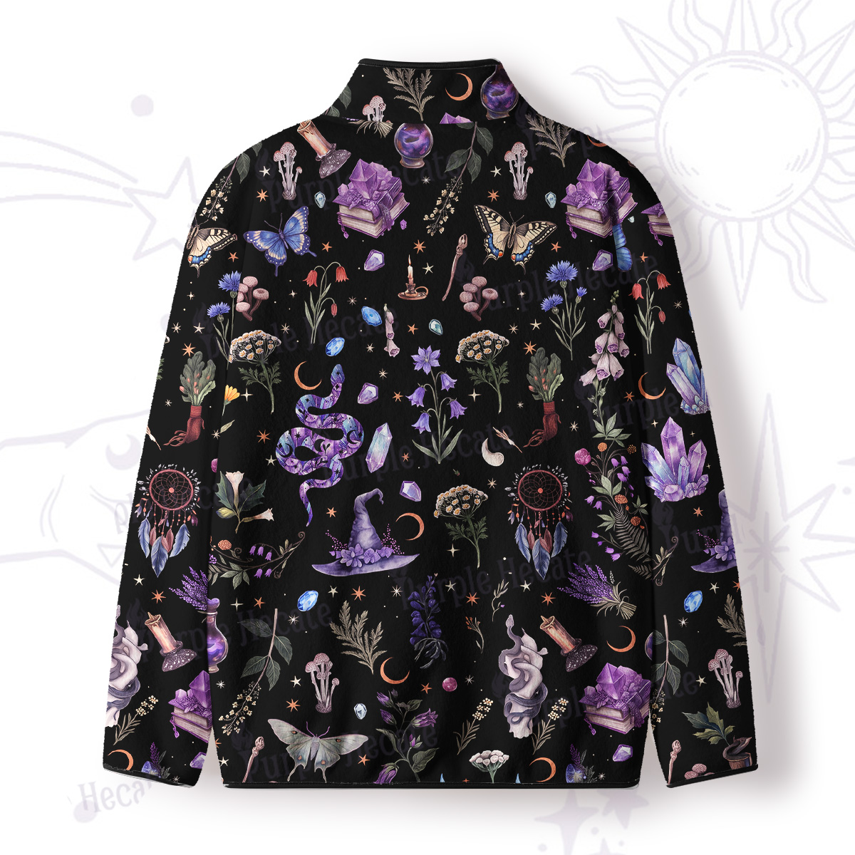 Purplehecate Witchcraft Herbarium Magic Full Zip Fleece Jacket