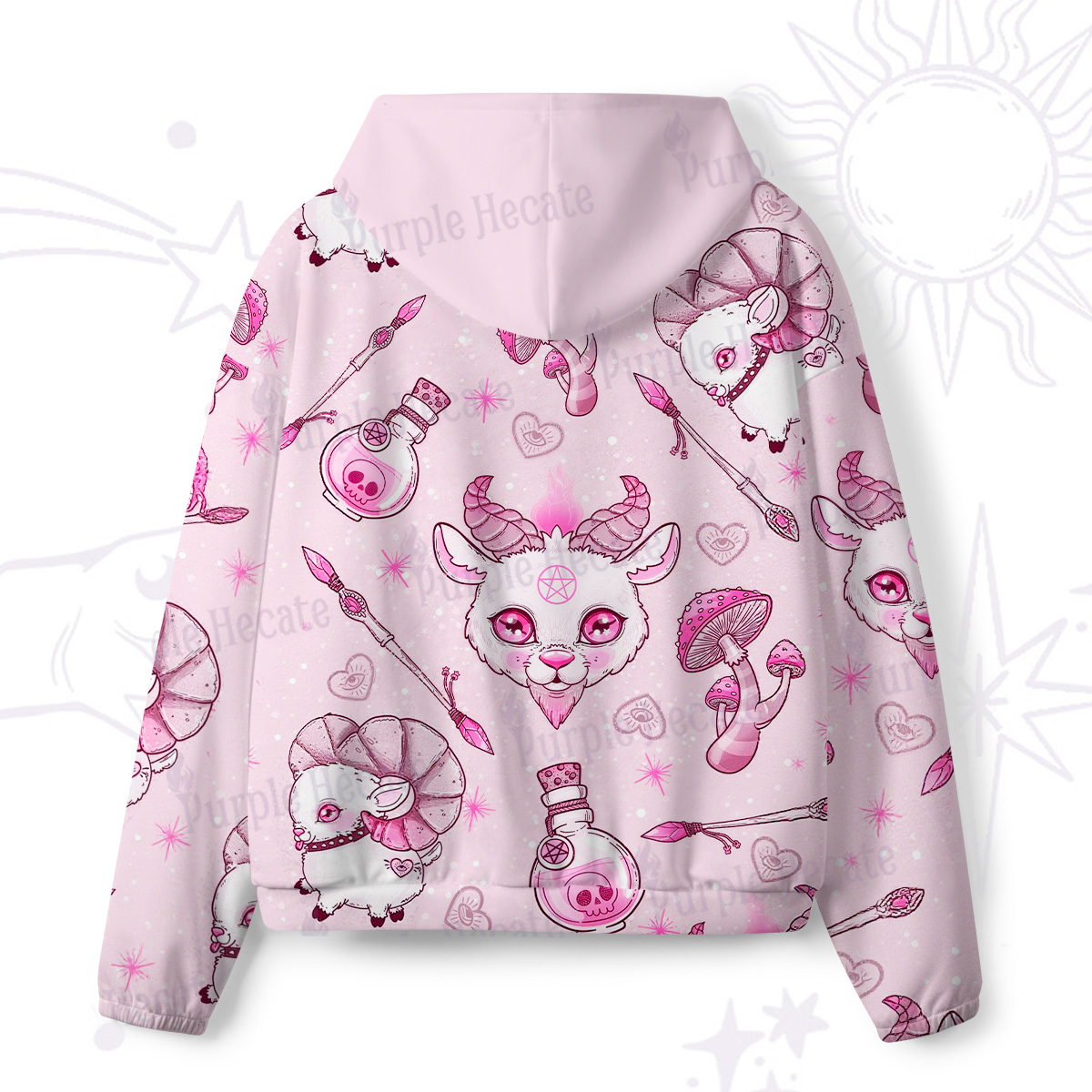 Purplehecate Pastel Occult Goat All-Over Print Hoodie