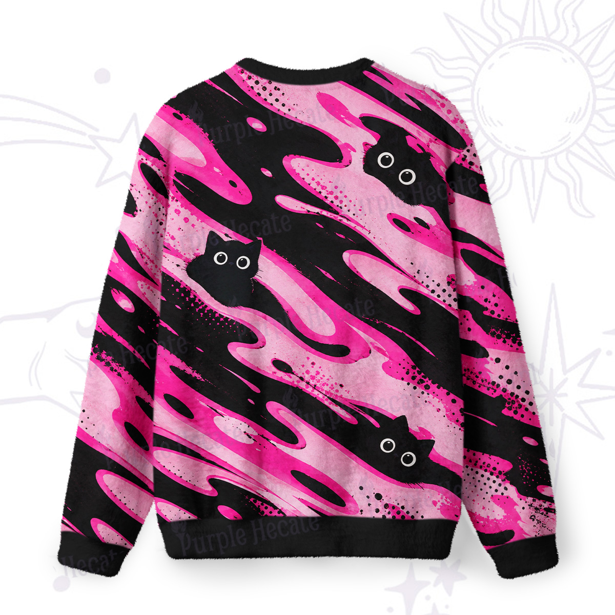 Purplehecate Lost in a Sea of Cats Fuzzy Ugly Sweatshirt