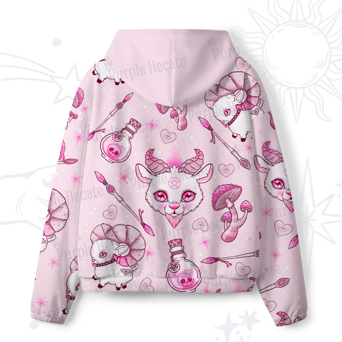 Purplehecate Pastel Occult Goat All-Over Print Hoodie