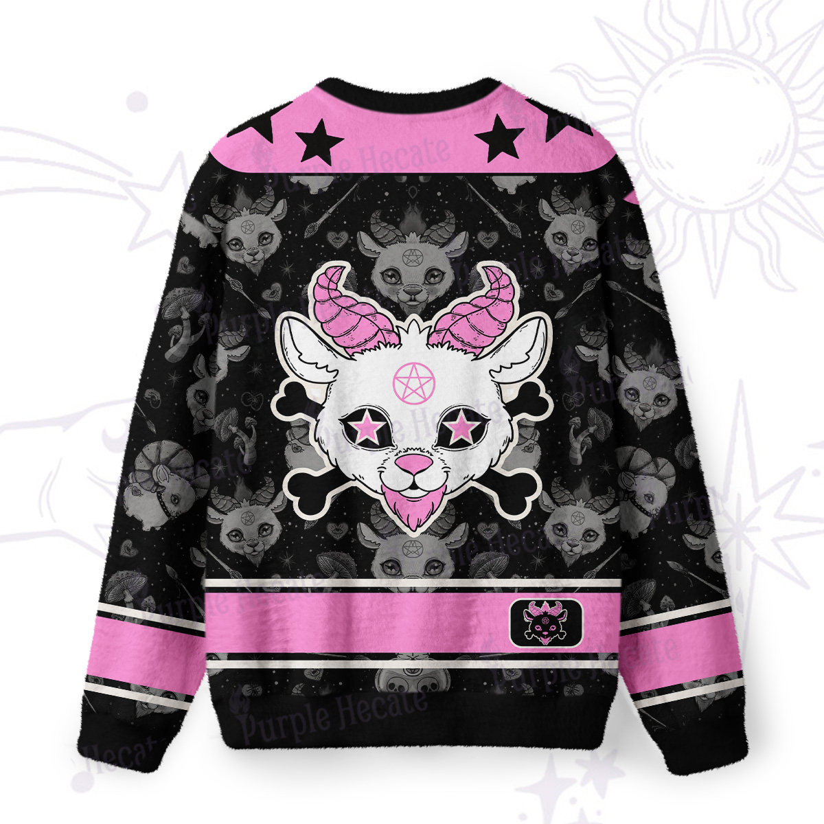Purplehecate Gothic Demon Goat Fuzzy Ugly Sweatshirt