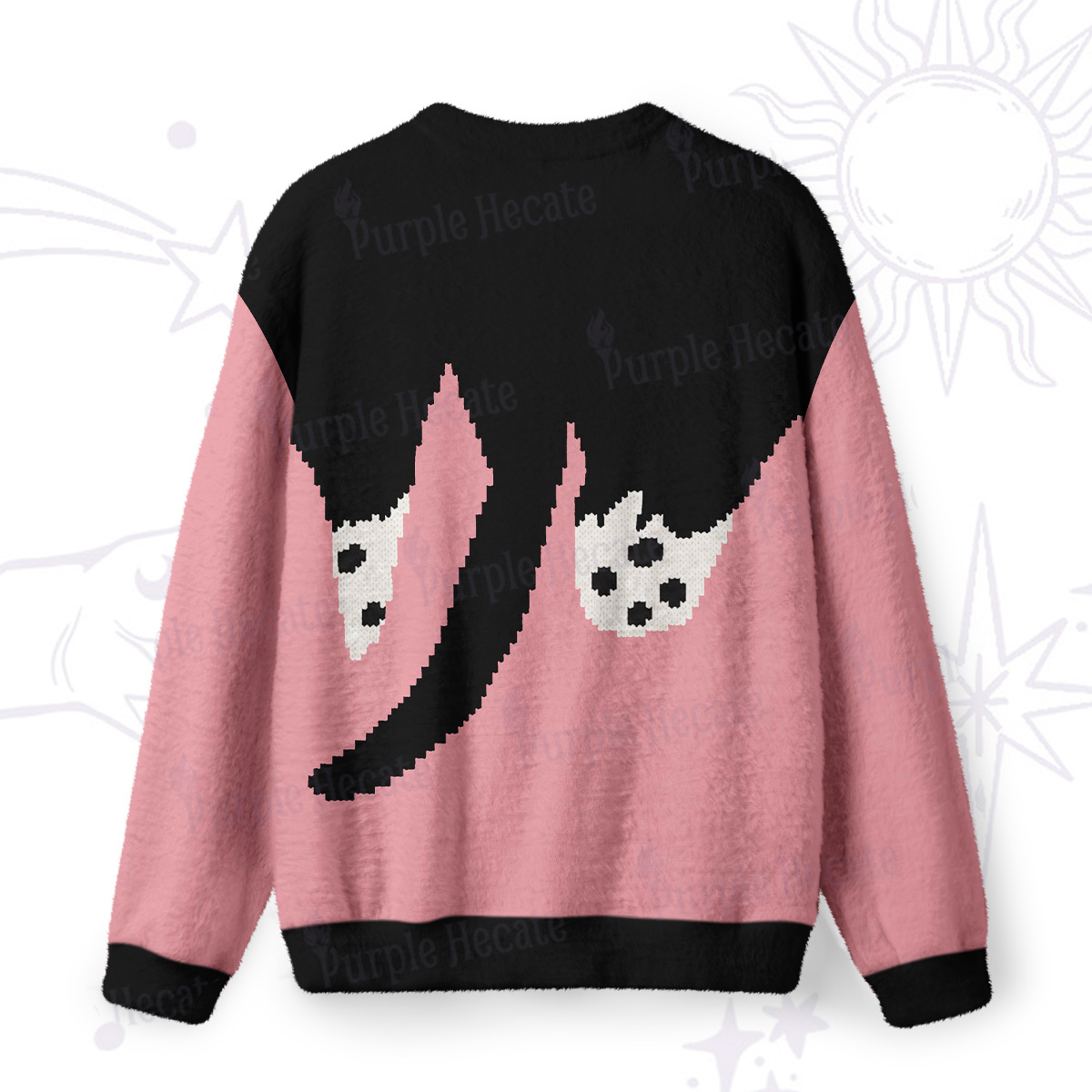 Purplehecate Giant Cat Hug Fuzzy Ugly Sweatshirt