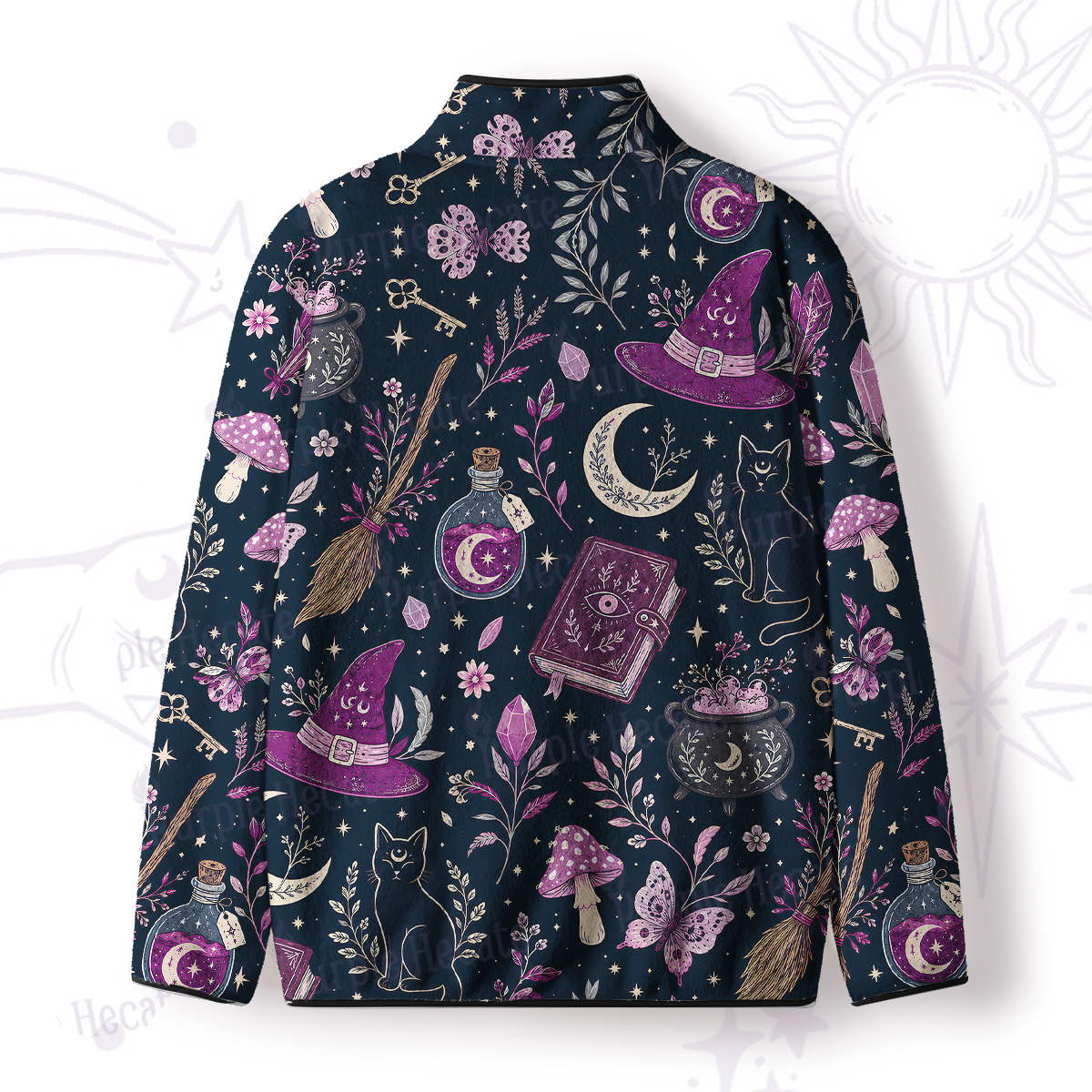 Purplehecate Witchcraft Spellbook Full Zip Fleece Jacket