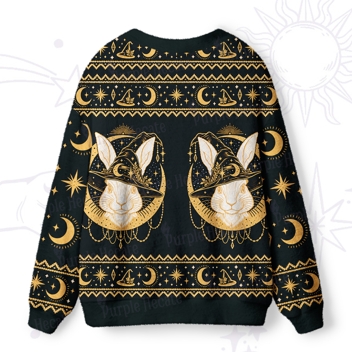 Purplehecate Mystic Witch Rabbit Ugly Cardigan Sweaters