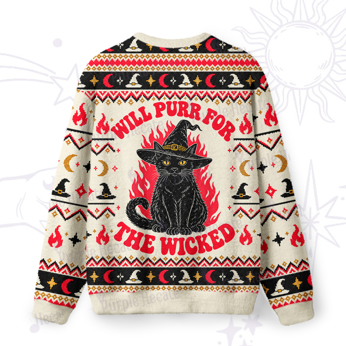 Purplehecate Will Purr For The Wicked Fuzzy Ugly Sweatshirt