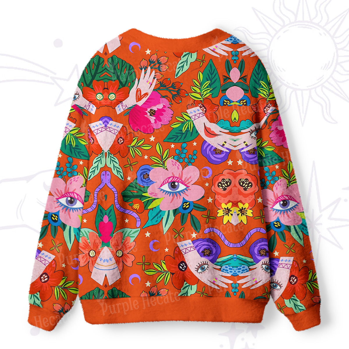 Purplehecate Eye of the Blossom Ugly Cardigan Sweaters