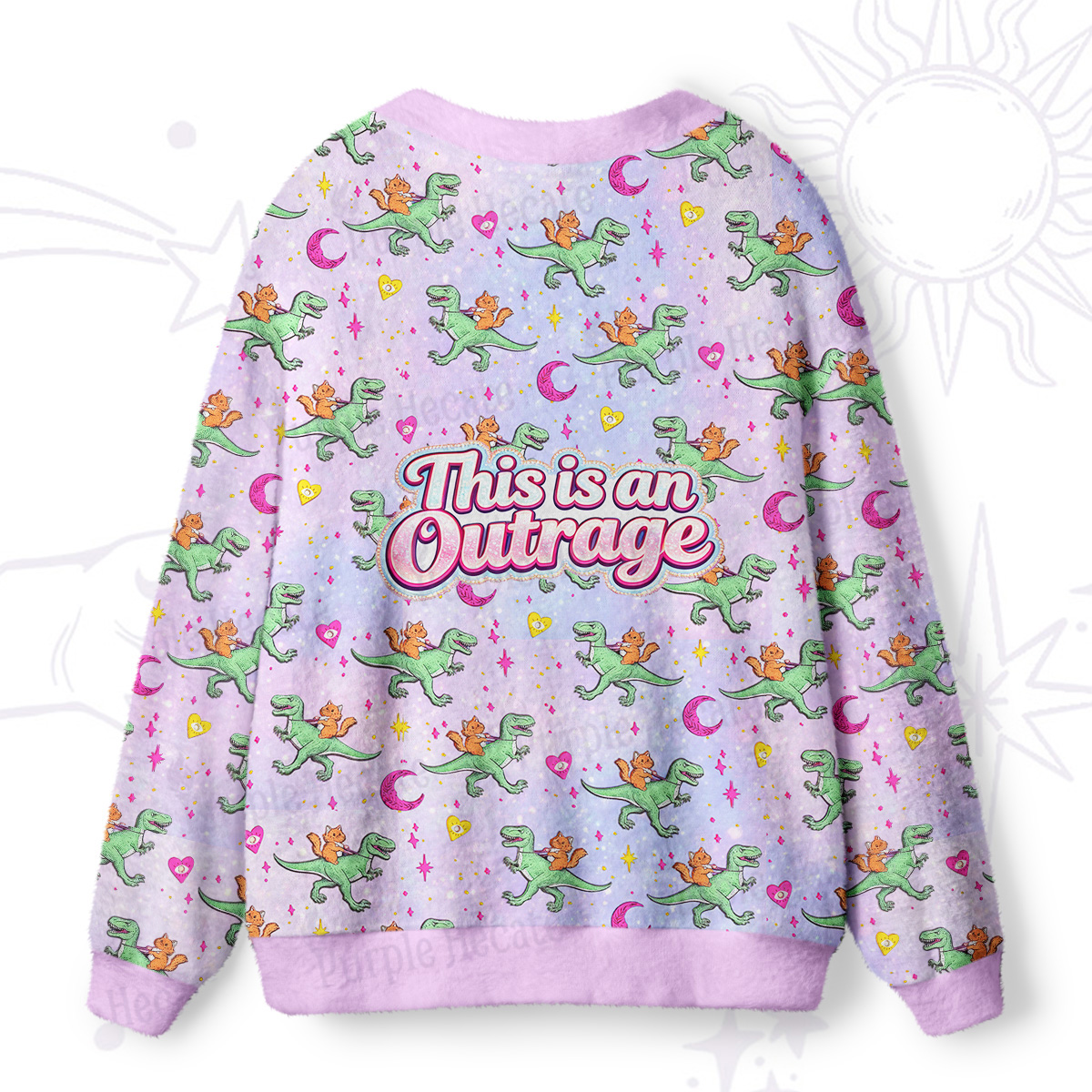 Purplehecate This is an Outrage Ugly Cardigan Sweaters