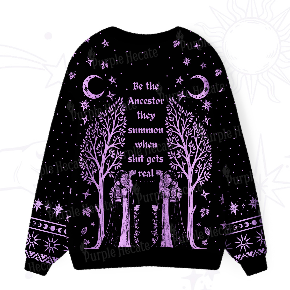 Purplehecate Be The Ancestor They Summon When Shit Gets Real Ugly Cardigan Sweaters