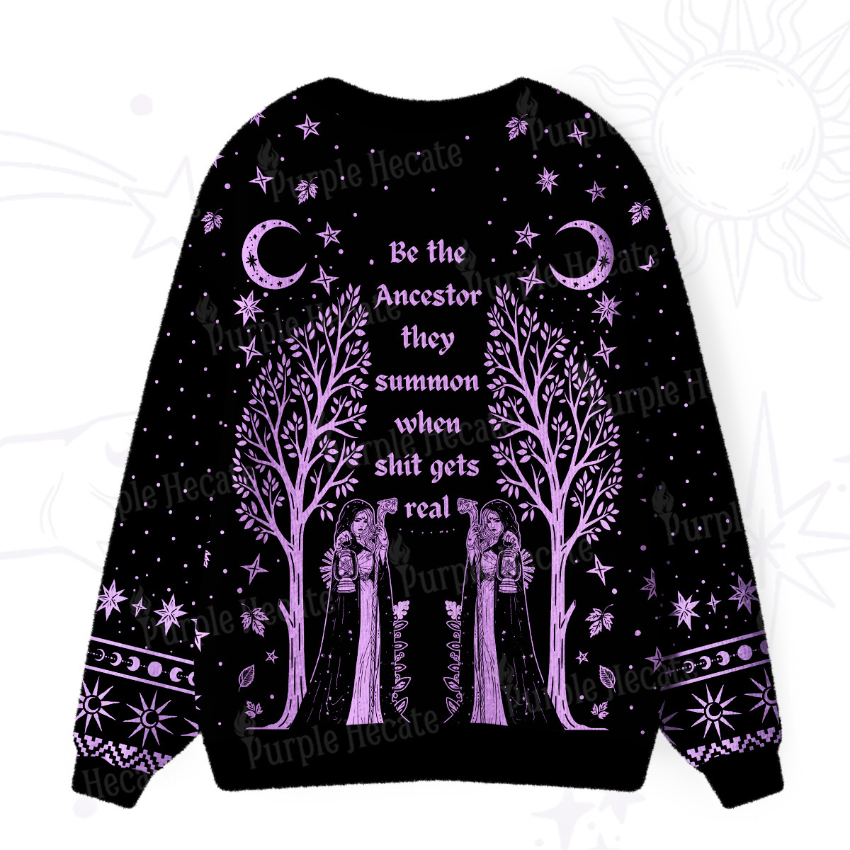 Purplehecate Be The Ancestor They Summon When Shit Gets Real Ugly Cardigan Sweaters