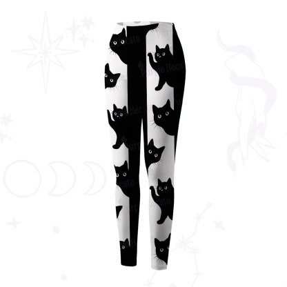 Purplehecate Peekaboo Cats Yoga Pants