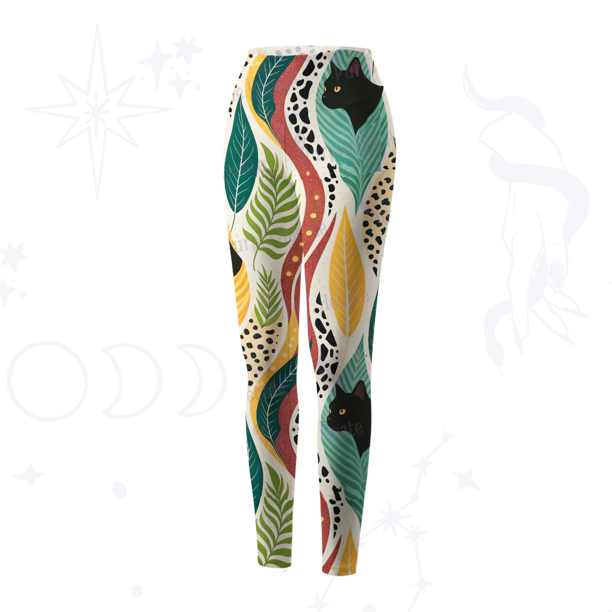 Purplehecate Mystic Forest Cat Yoga Pants