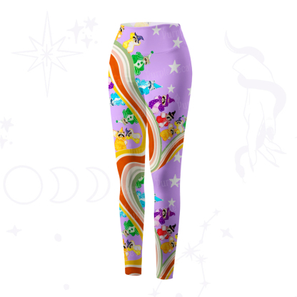 Purplehecate Rainbow Raccoon Star Yoga Pants