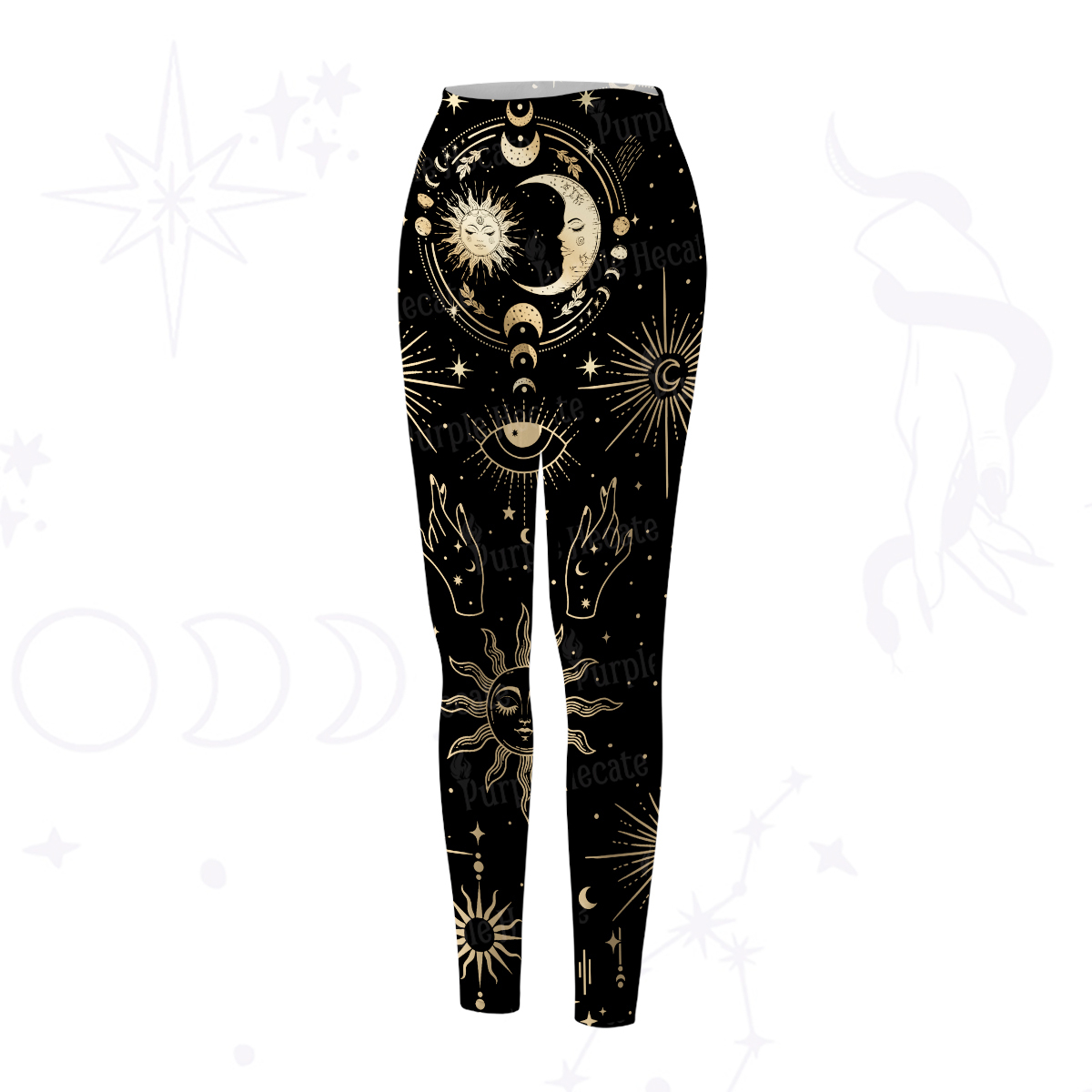 Purplehecate Celestial Sun and Moon Yoga Pants