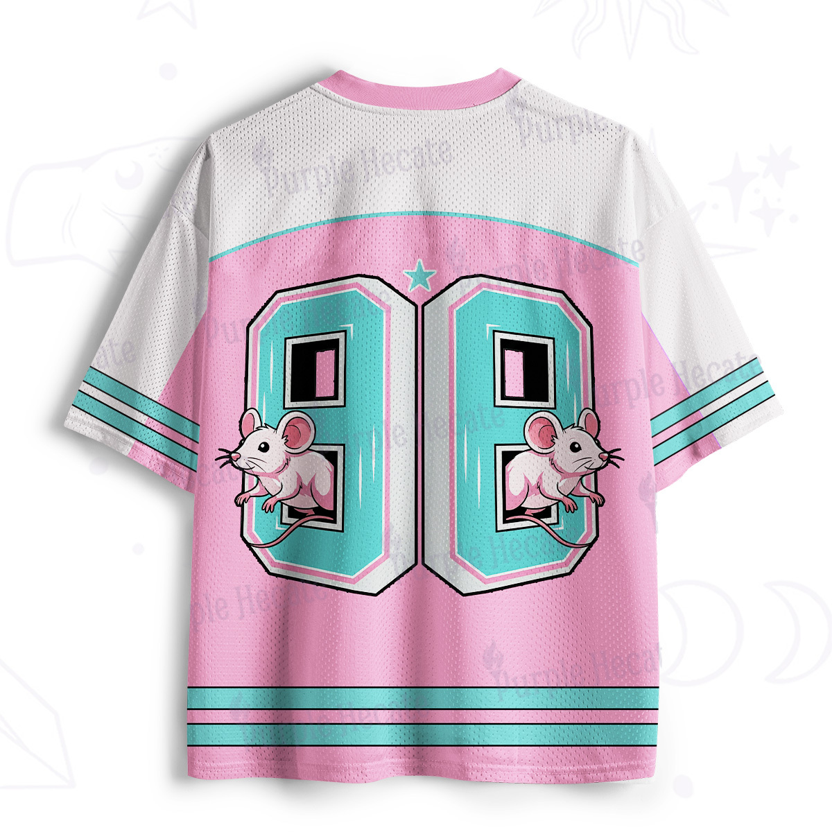 Purplehecate Pink Mouse 88 Graphic Mesh Jersey