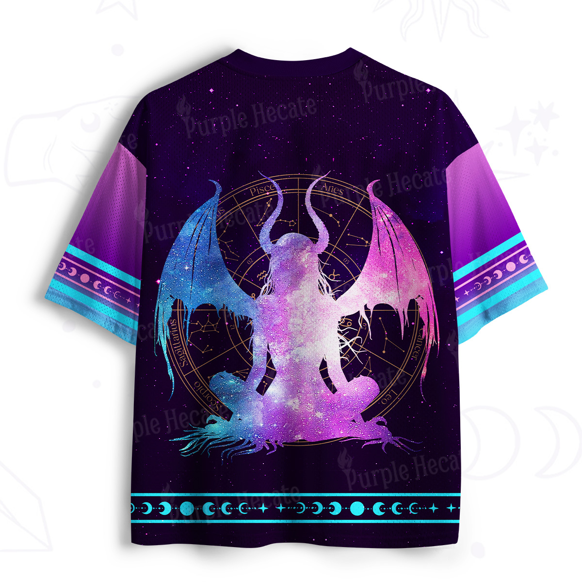 Purplehecate Pastel Goth Horned Demon Zodiac Mesh Jersey