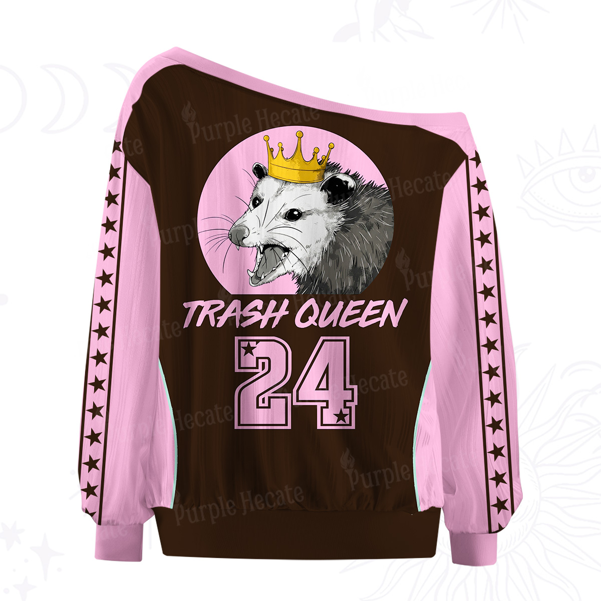 Purplehecate Trash Queen Possum Off The Shoulder Graphic Jersey