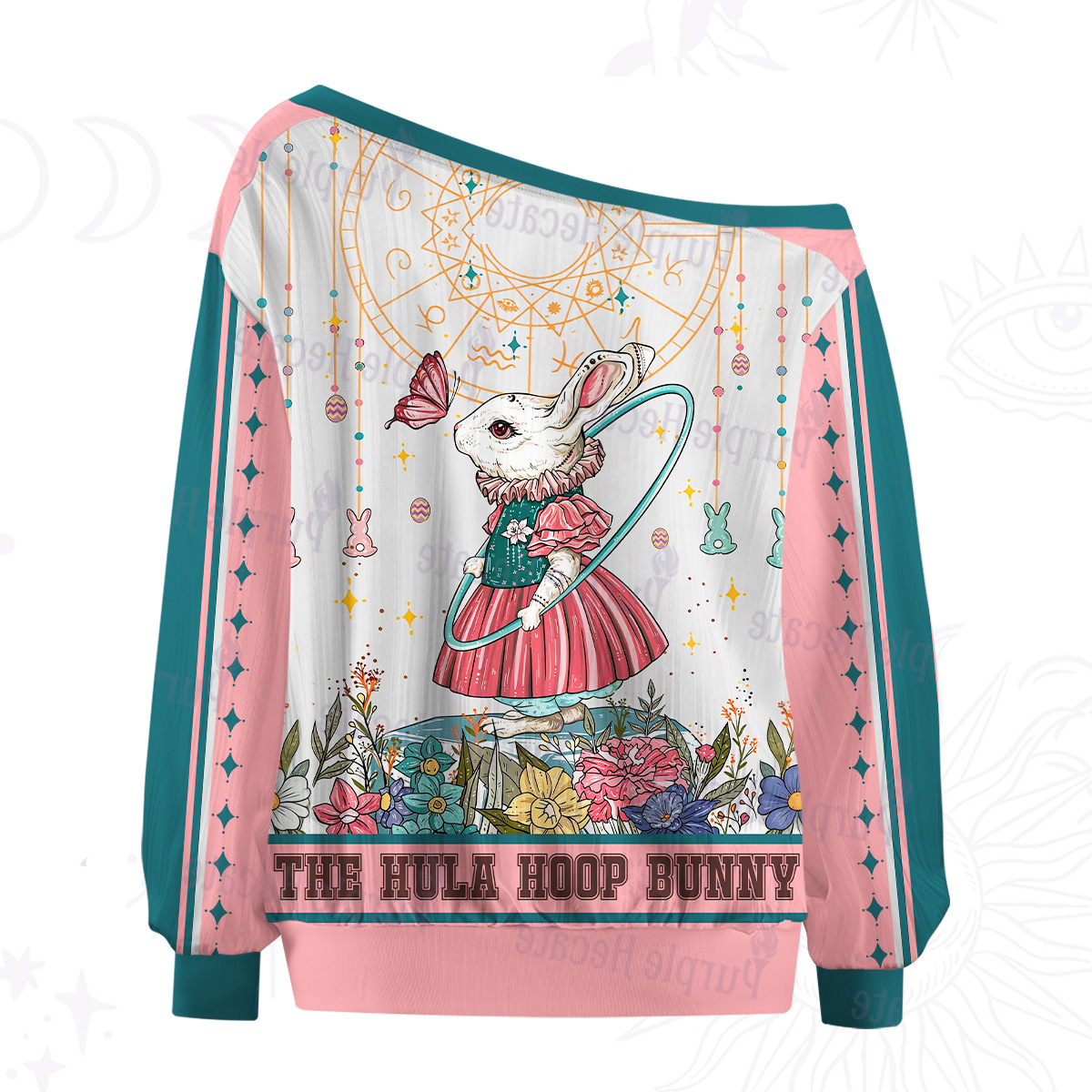 Purplehecate The Hula Hoop Bunny Off The Shoulder Graphic Jersey