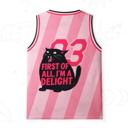 Purplehecate First Of All I'm A Delight Cat Mesh Jersey Tank Top