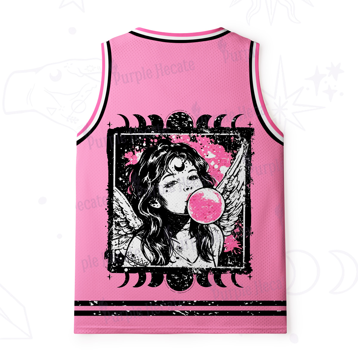 Purplehecate Grunge Angel with Bubblegum Mesh Jersey Tank Top