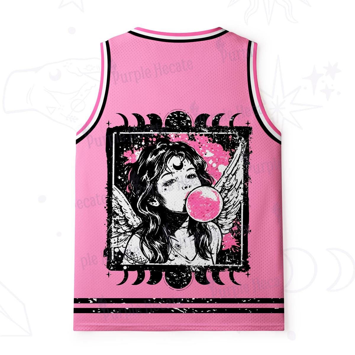 Purplehecate Grunge Angel with Bubblegum Mesh Jersey Tank Top