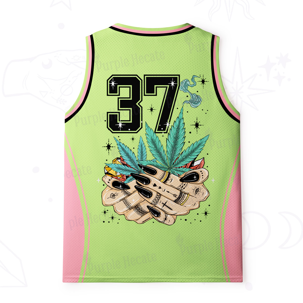 Purplehecate Drugs Not Hugs Mesh Jersey Tank Top