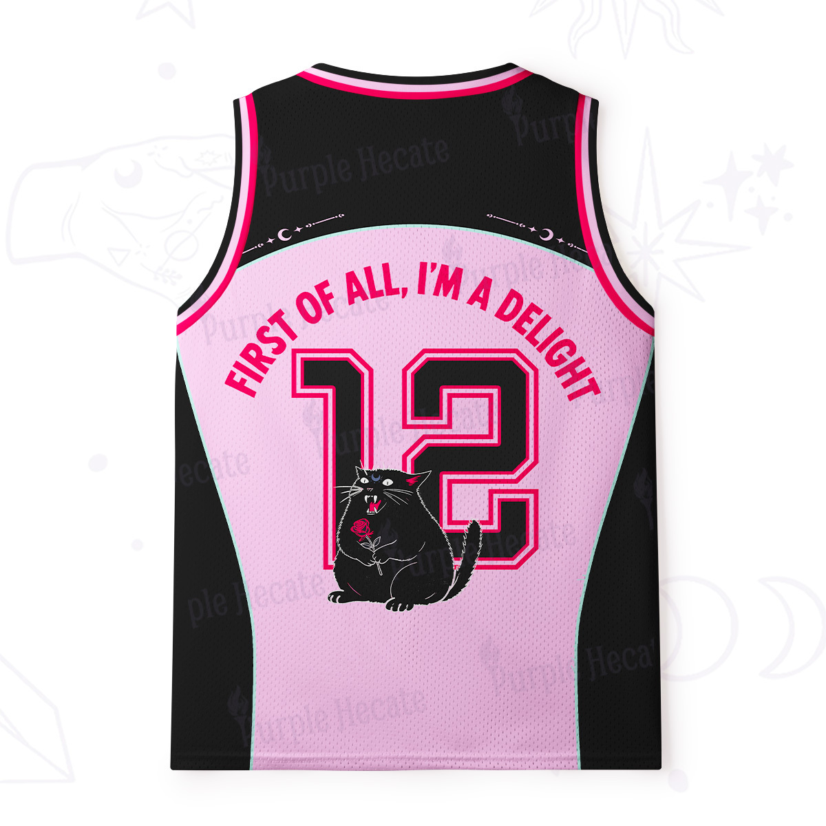 Purplehecate First Of All I'm A Delight Cat Mesh Jersey Tank Top