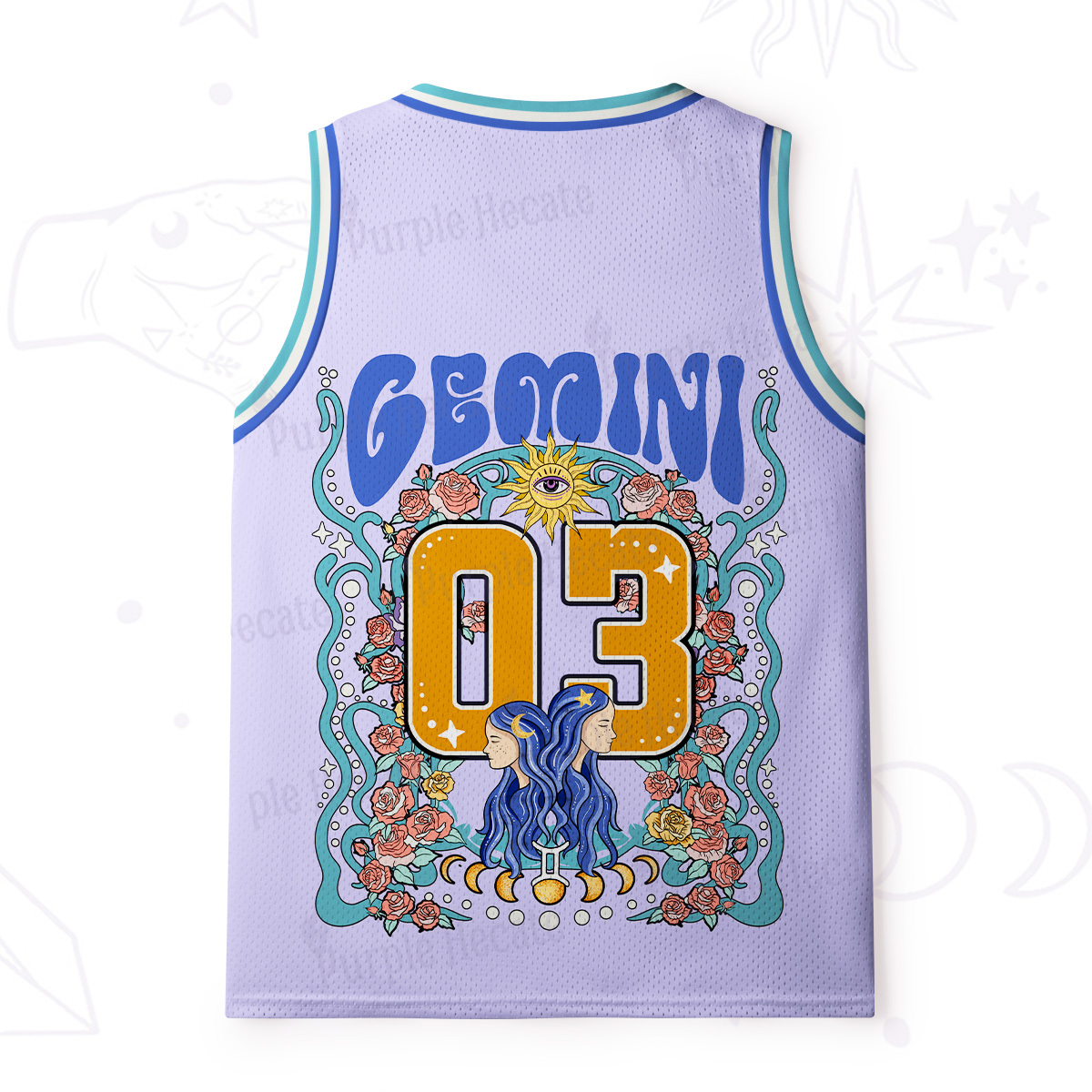 Purplehecate Gemini Spirit Zodiac Mesh Jersey Tank Top