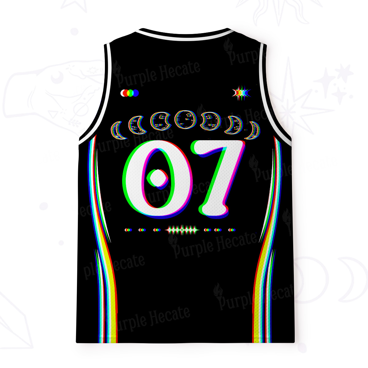 Purplehecate Mushroom and Moon Mesh Jersey Tank Top