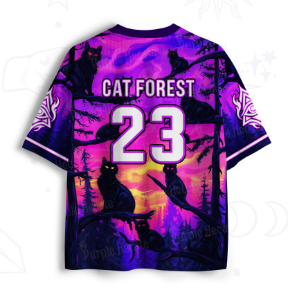 Purplehecate Twilight Forest Guardian Cat Mesh Jersey