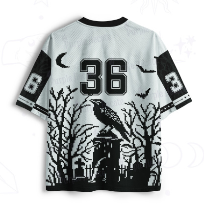 Purplehecate Ravens Over the Spooky Graveyard Mesh Jersey