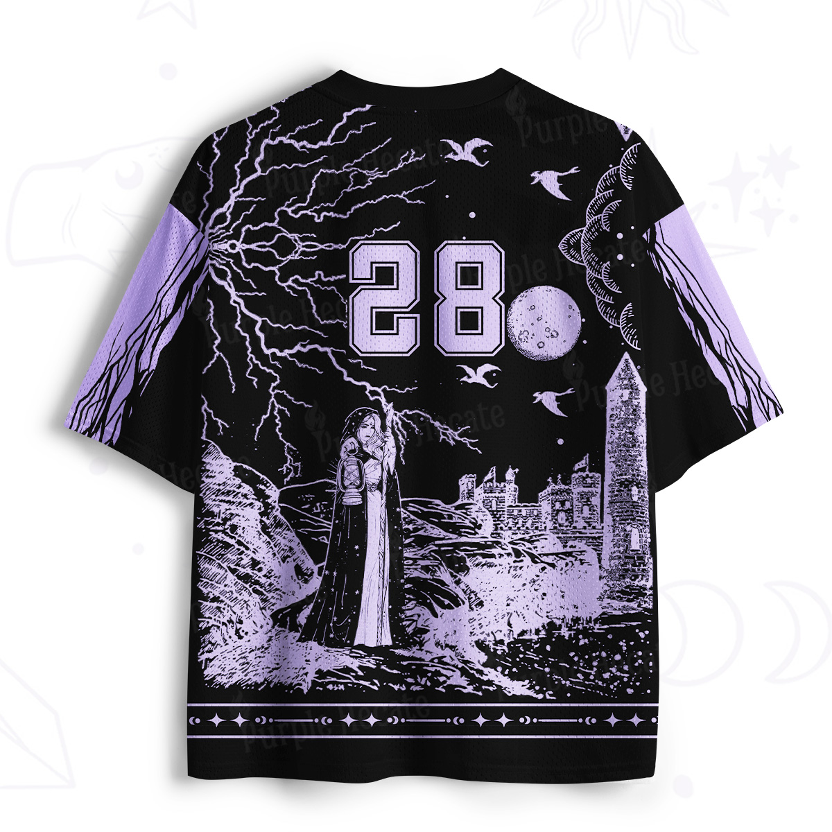 Purplehecate Black Moon Witch Spell Casting Mesh Jersey