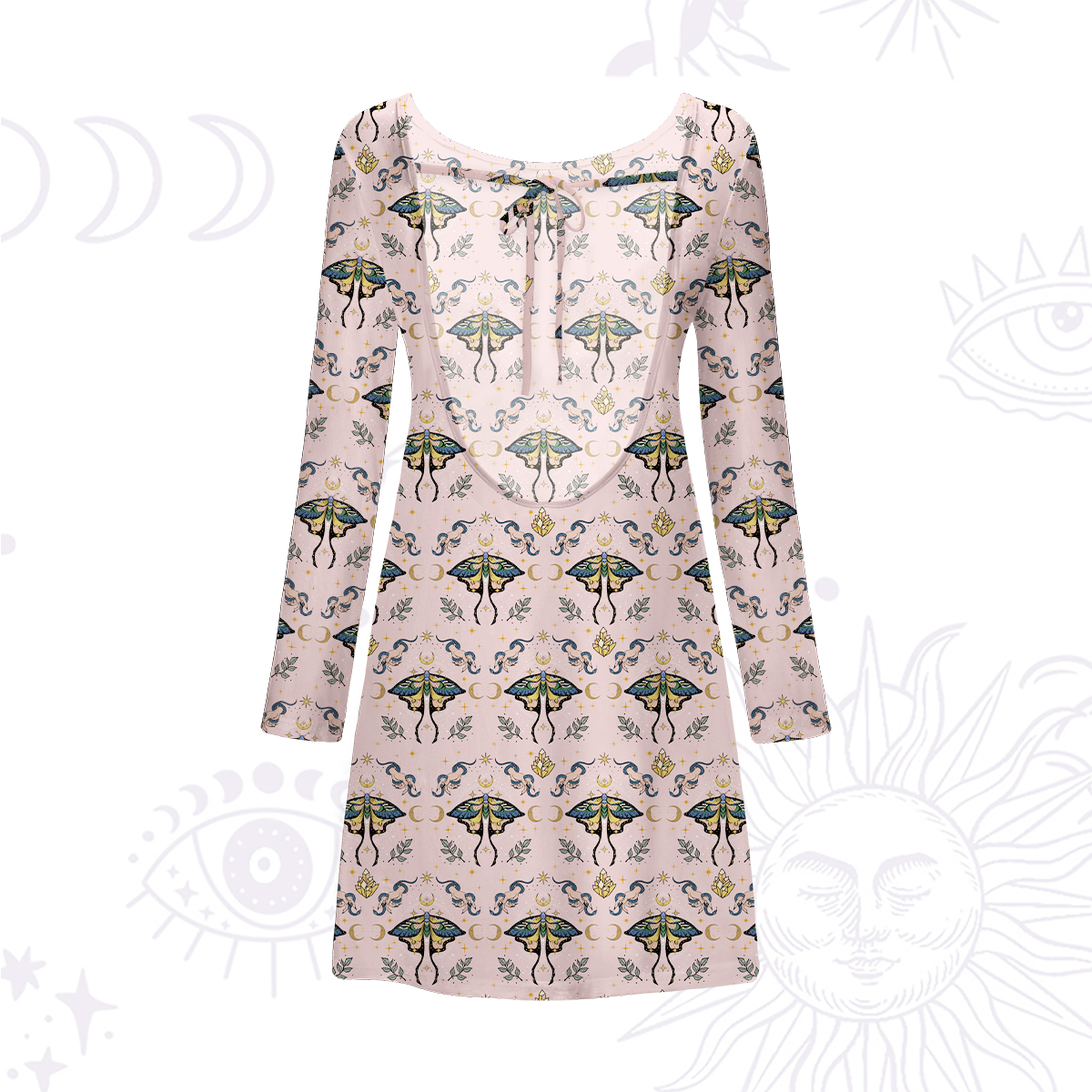 Purplehecate Mystical Moth Beachwear Cover-Up Dress