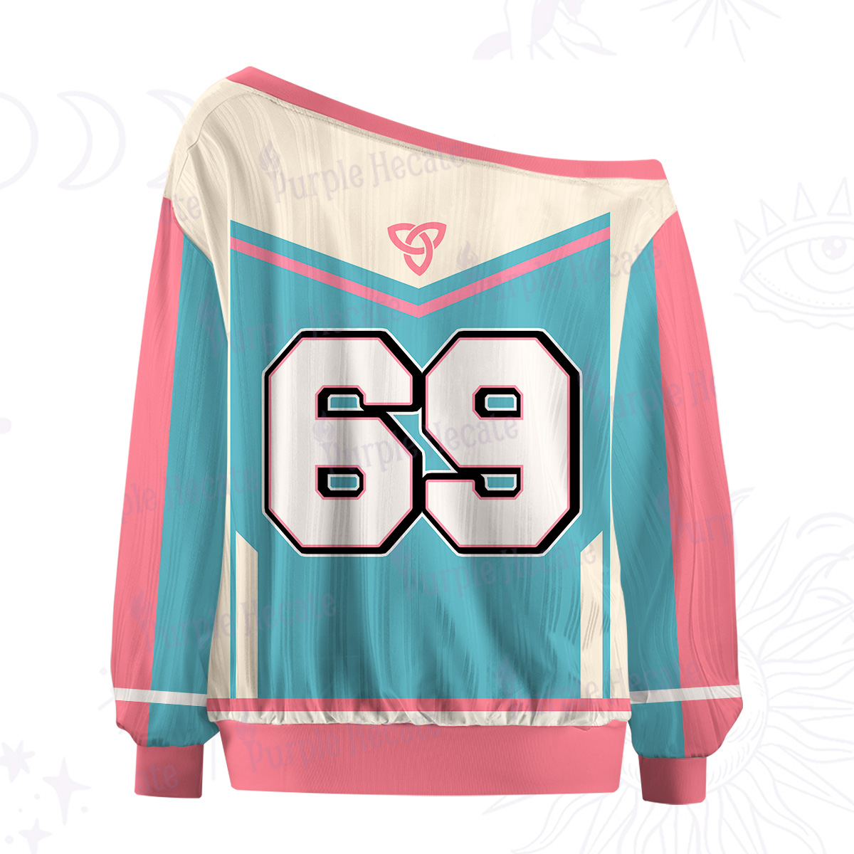 Purplehecate Stay Weird Off The Shoulder Graphic Jersey