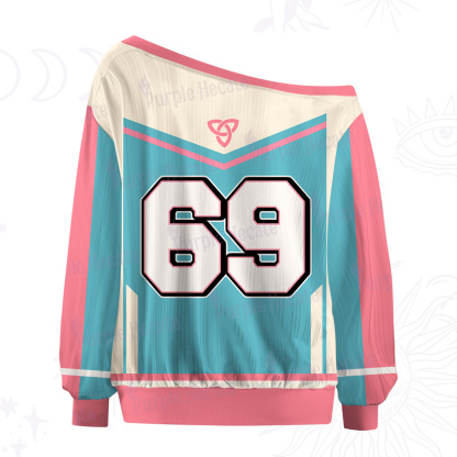 Purplehecate Stay Weird Off The Shoulder Graphic Jersey