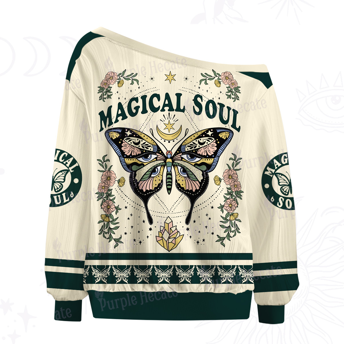 Purplehecate Magical Soul Off The Shoulder Graphic Jersey