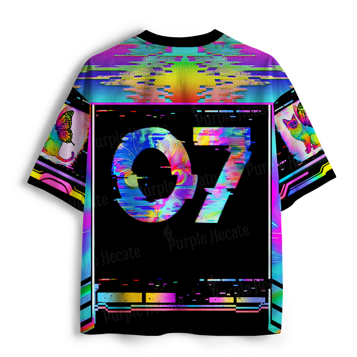 Purplehecate Fairy Wing Cat Moon Phase Fantasy Mesh Jersey
