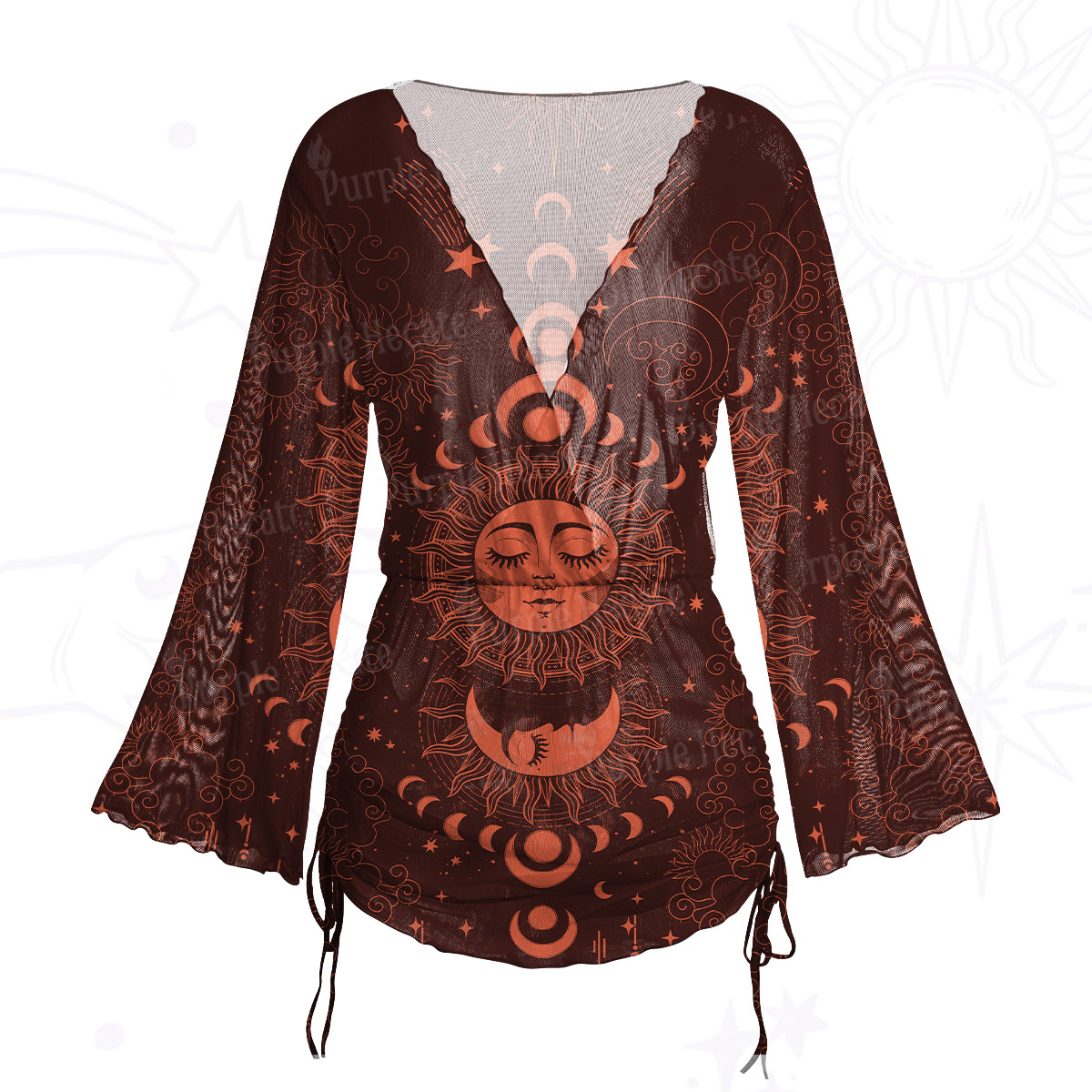Purplehecate Lunar Eclipse Mesh Cover Up Dress