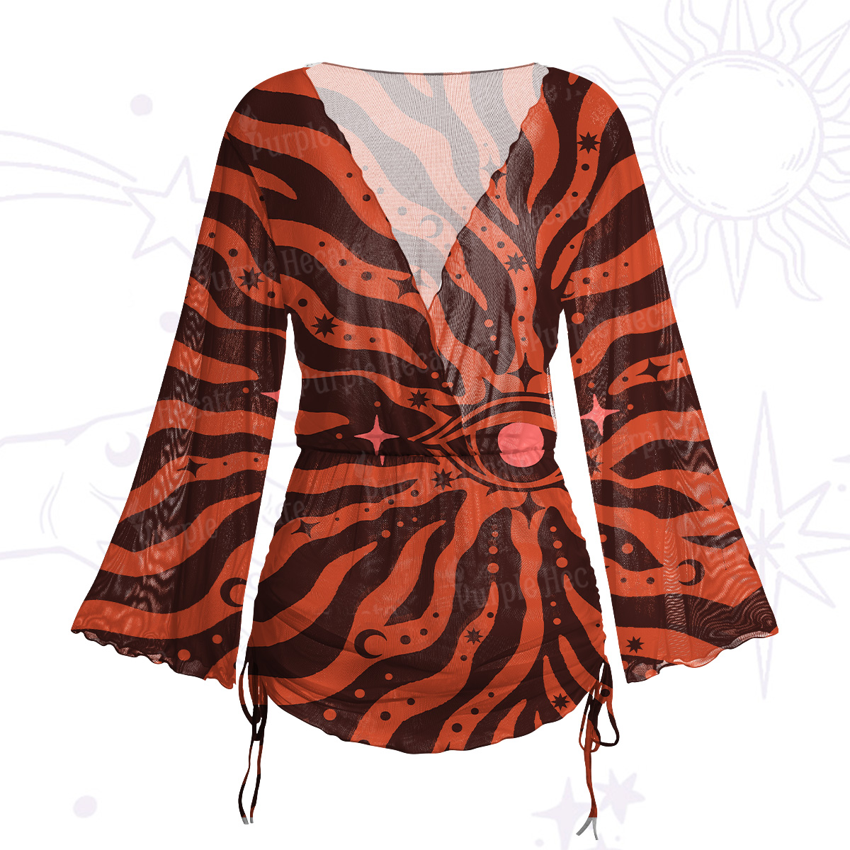 Purplehecate Green Vision Illusion Mesh Cover Up Dress