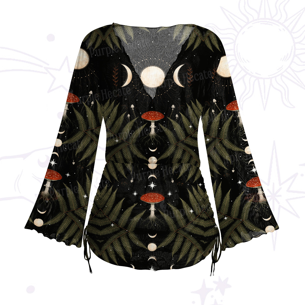 Purplehecate Moonlit Mushroom Gown Mesh Cover Up Dress