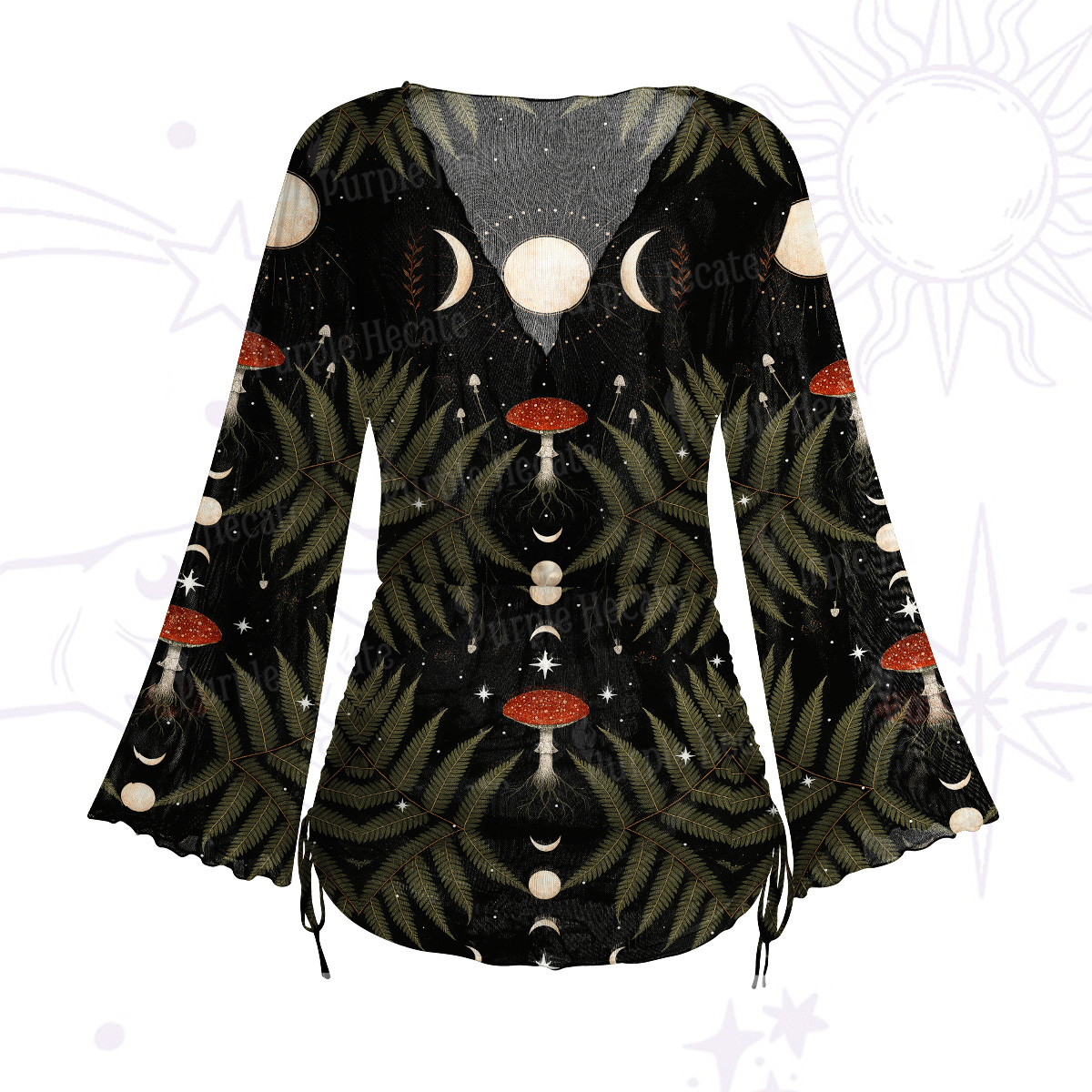 Purplehecate Moonlit Mushroom Gown Mesh Cover Up Dress
