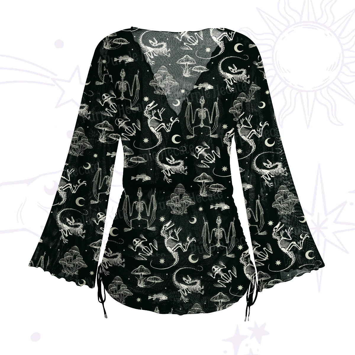 Purplehecate Prehistoric Fantasy Mesh Cover Up Dress