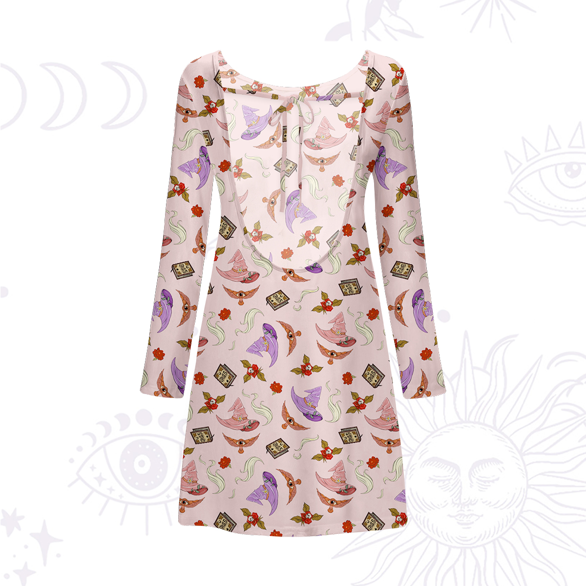 Purplehecate Fantasy Wizard Hat Beachwear Cover-Up Dress