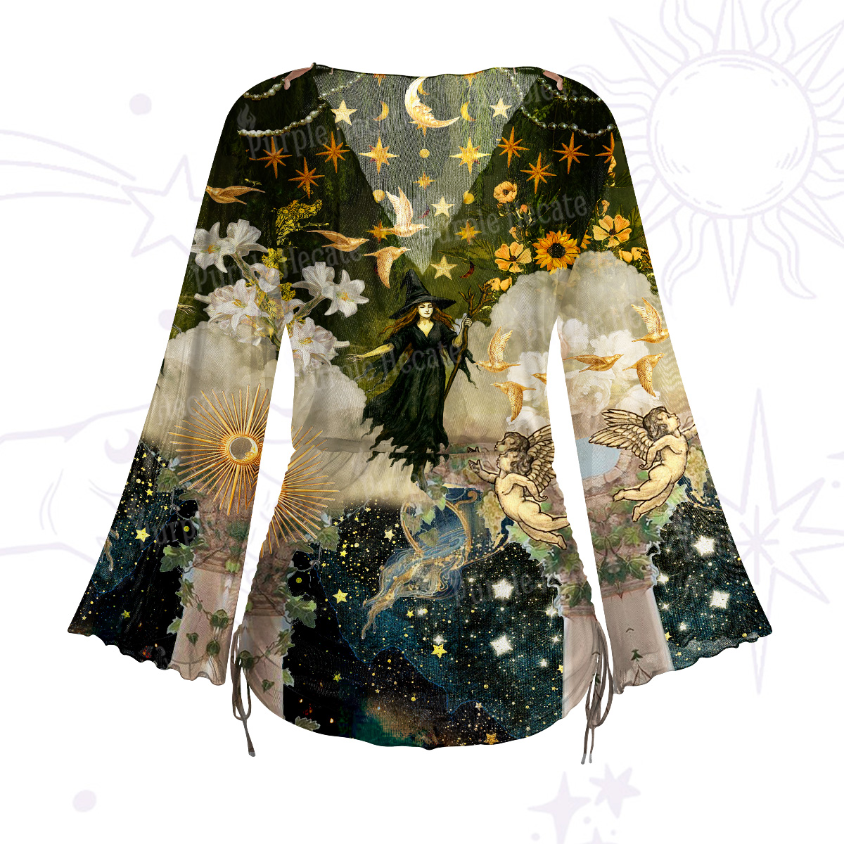 Purplehecate Garden of the Celestial Witch Mesh Cover Up Dress