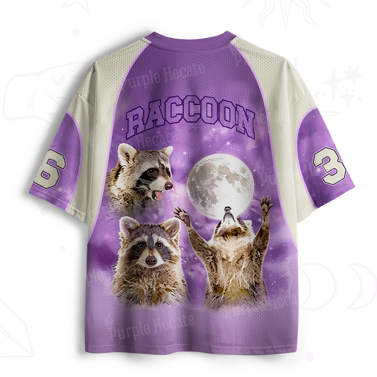Purplehecate Three Raccoons Moon Mesh Jersey
