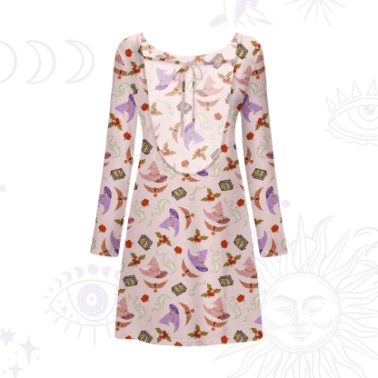 Purplehecate Fantasy Wizard Hat Beachwear Cover-Up Dress